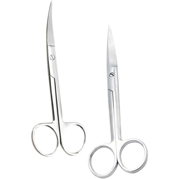 Набір з 2 професійних фризьорських ножиць для тварин Ipetboom з нержавіючої сталі. Круглий наконечник, для дому та салону, прямі та зігнуті кінці.