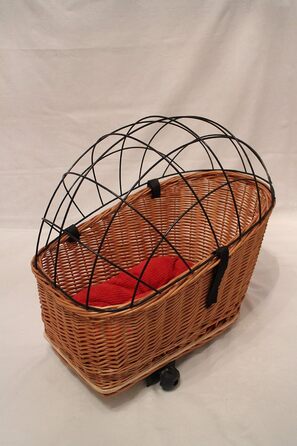 Корзина для велосипеда Marcus Hundefahrradkorb XL для багажника з лози з металевою сіткою та подушкою. Корзина для покупок, для котів та собак.