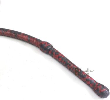 Бич для тренувань з кенгурячої шкіри, 4.6 м, 16 плетінь, для розвитку розривів, спорту, шкіряного живота та шкіряної ролики всередині, червоний та чорний