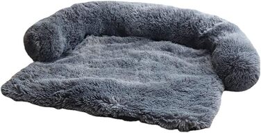 М'яка плюшеві килимки для собак, лежанки, заспокійливі, ультрам'яке хутро, лежанки для домашніх тварин, м'які, миючі, подушки, захист меблів, лежанка для собак і котів, розмір S, темно-сірий