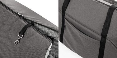 Трансформер для собак та котів (сірий), 34 x 22 x 26 см - переноска для цуценят та маленьких собак до 5 кг (плюшевий матеріал з буграми)