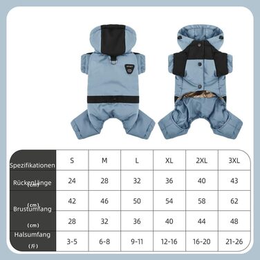 Зимовий теплий одяг для собак, бавовняна куртка з кільцем D, водонепроникний, ідеальний для зимових прогулянок та ігор (Roa, M, небесно-блакитний)
