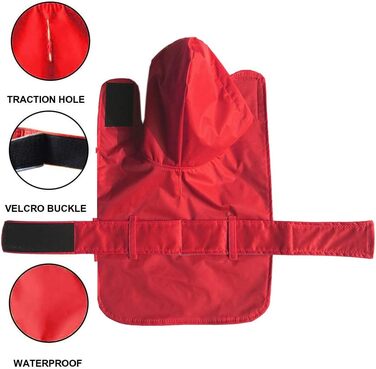 Дощовик для собак LeerKing: теплий, водонепроникний, для маленьких, середніх та великих собак, червоний, XL