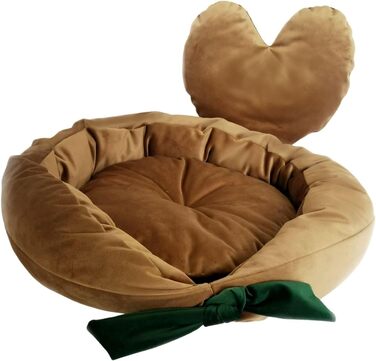 М'яке подушко-ліжко для собак Love Gifts® | Опорне ліжко для собак середніх та маленьких порід | Коричневе