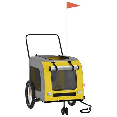 Причіп для велосипеда Gecheer для собак, 45 кг, жовто-сірий, 68 x 134 x 73 см