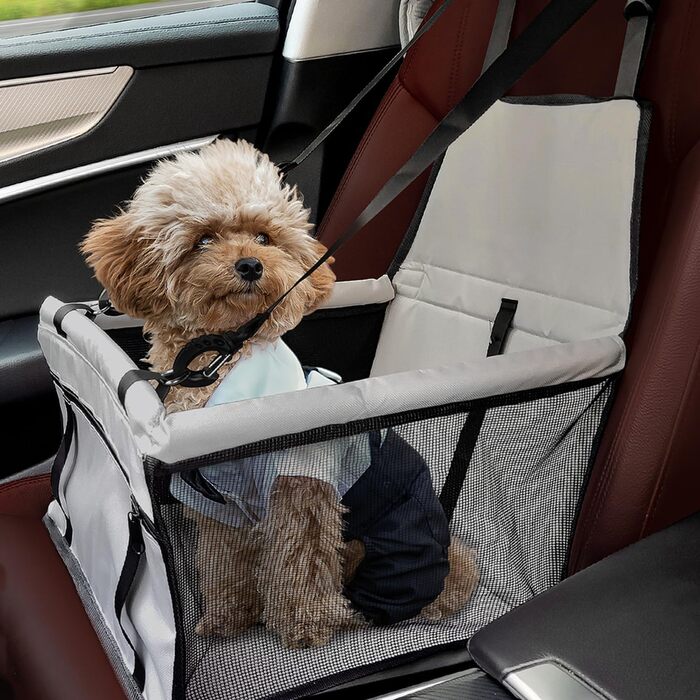 Автомобільний лежак для собак, міцний, з оксфордської тканини, дихаючий, з можливістю прання, складаний, сірий, 40x32x24 см