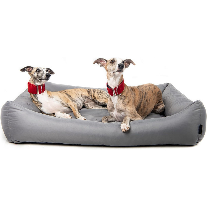 Водонепроникне собаче ліжко 4L Textil Koko для великих собак, кошик, знімний та пральний чохол, подушка, сірий (100x80 см)