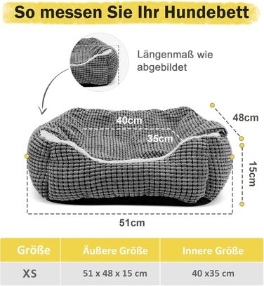 Крісло-ліжко для собак JOEJOY, кошик для собак, знімний коврик, зручне та миюче, неслизьке, до 9 кг, 51x48x15 см