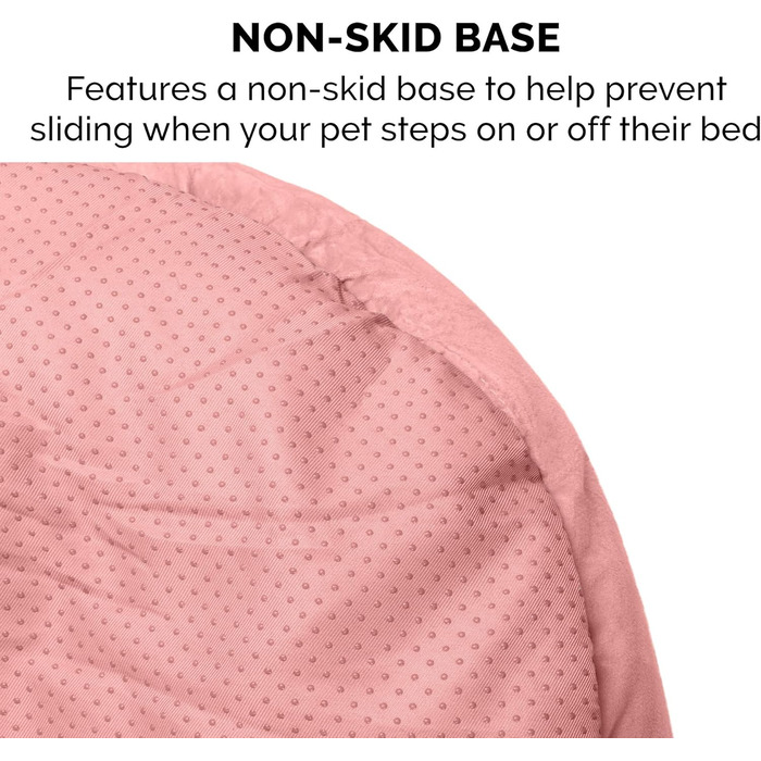 Ортопедичне ліжко для собак Furhaven, великих порід, кругле, знімний, пральний чохол, до 36,3 кг – Sherpa & Wildleder Snuggery – 111,8 см, ортопедична піна (Soft Pink, L 61 x B 61 x H 46 см, Calming Hug Nest)