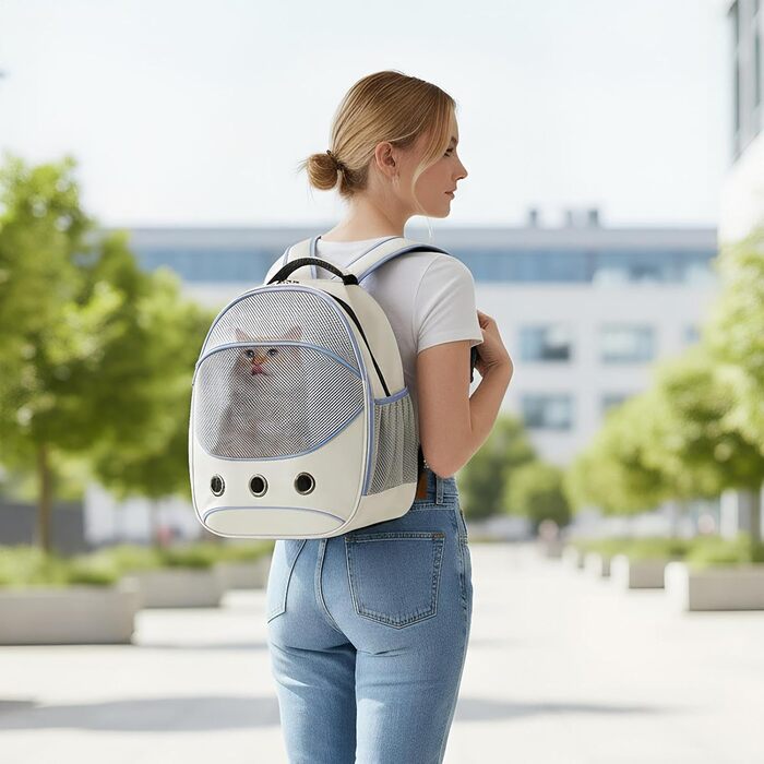 Транспортна сумка для собак, кошенят, кроликів: безпечна, зручна, дихаюча, для подорожей та прогулянок (блакитна)