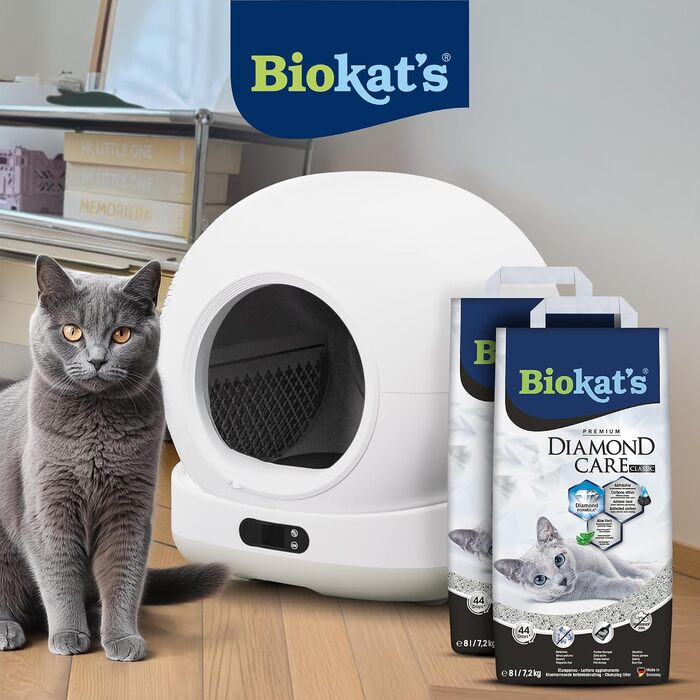 Автоматичний самоочисний лоток для котів Biokat’s C1000 з керуванням через додаток, XXL 82л, з килимком та запасом пакетів