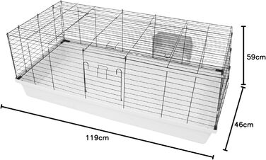 Вольєр PETGARD Sammy 120 для кроликів і морських свинок, великий клітка 119x59x46 см, підходить для гризунів
