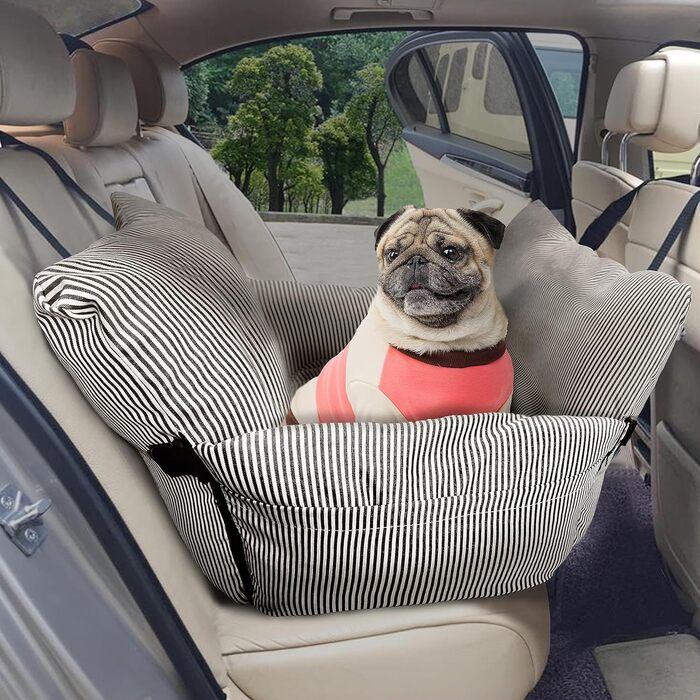 Автокрісло для собак Johnear: підйомник, переноска, ліжко з лебідкою, коричневе. З кишенями та зручним кріпленням. Для собак середніх розмірів та котів.