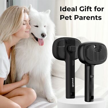 Парфумерна щітка для котів Pecute з функцією розпилення, масажна щітка для видалення шерсті, чорна