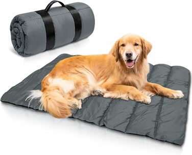 Водонепроникний килимок для собак Lohofrnny 110 x 68 см, потовщений, м'який, пральний, для подорожей, кемпінгу, відпочинку на природі (Оливковий, Сірий)