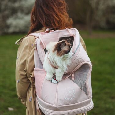 Рюкзак-переноска для котів LucyBalu HOP-ON з вікном, антрацит, преміум, з перероблених матеріалів