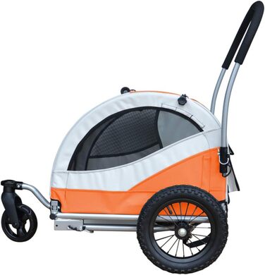 Papilioshop Kuma – візок для собак, велосипедний причіп, переноска для собак, апельсиновий, легкий та стабільний