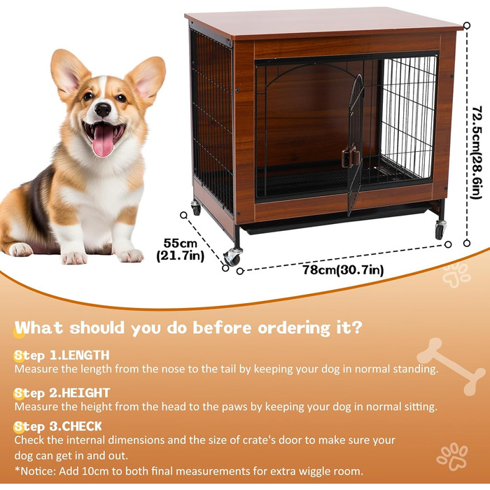 Будка для собак з дерева XXL, внутрішня, на коліщатках, для великих собак