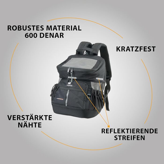 Рюкзак для собак та котів Ferplast Voyager M-L, чорний, до 10 кг, 29 x 21 x 36 см