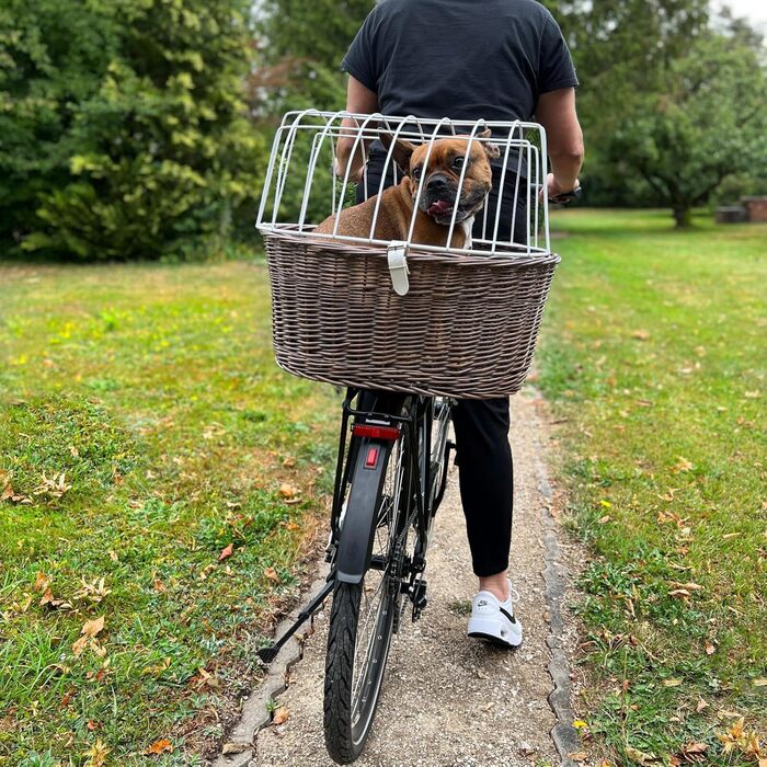 Корзина для велосипеда Aumüller з тримачем, L: 52 см - кріплення на багажник - вінтажний сірий колір