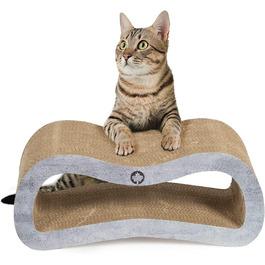 Картонний когтеточка-лежанка CanadianCat Orbit Petite бетон, з котячою м'ятою, 45x18x23 см