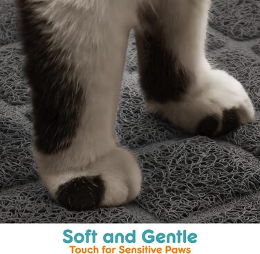 Килимок для котячого туалету Conlun Katzenklo Matte, сірий/чорний, 89x58/119x89 см, сітка для контролю розсипання, вологостійкий