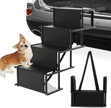 Rampe для собак HEYOUTH – 4 сходинки, до 80 кг, для авто, SUV, LKW, високі ліжка (101*75*47 см)