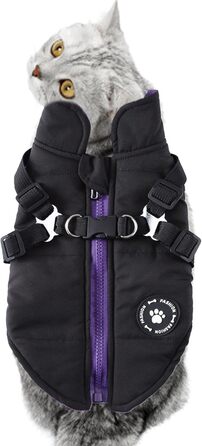 Зимовий теплий одяг для собак: куртка з підкладкою, для маленьких, середніх та великих собак, зелений (чорний), XS