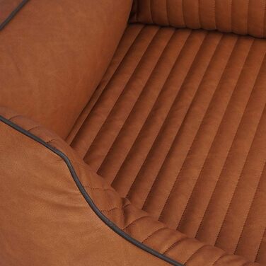 Ортопедичне собаче ліжко Knuffelwuff Chesapeake з лазерного стеганого штучного шкіряного покриття XL 105 x 75 см. Знімний чохол, легко чистити, для великих, середніх та маленьких собак (L 85 x B 63 x H 23 см, Rusty)