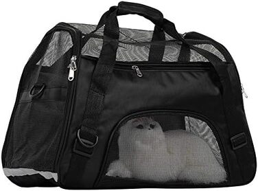 Транспортна сумка для собак та котів, складна переноска, чорна (L)