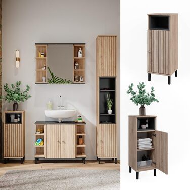 Пенал для ванної Vicco Aquis Sonoma 30x81,8 см, меблі для ванної кімнати