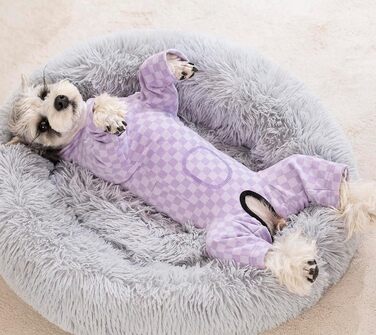 Теплий зимовий одяг для собак: флісовий теплий костюм, піжама, оверсайз, роллю, для маленьких та середніх собак, колір фіолетовий, розмір L