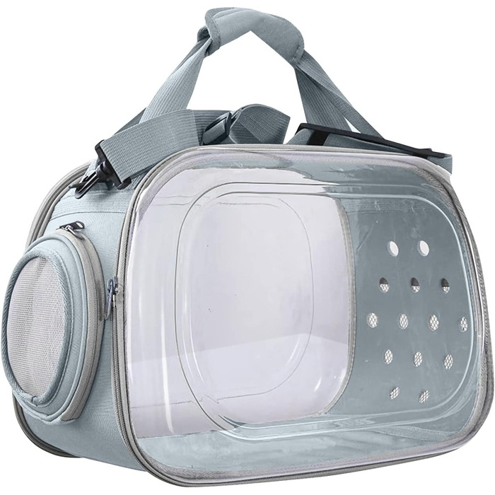 Транспортна переноска для собак та котів PETCUTE, складана та миється, сумка-переноска для кота/маленької собаки, переноска з плечовим ременем, зручна ручка, для подорожей літаком (сіра)