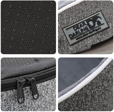 Ортопедичний лежак для котів та собак Dear Darling з memory foam, антрацит, великий