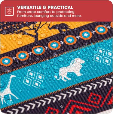 Підкладка для переноски собаки Downtown Pet Supply, 73.7 x 50.8 см, водовідштовхувальна, Ripstop Nylon, можна прати в машині, розмір M (Kalahari, LARGE (35' x 22'))