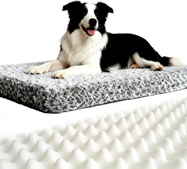 Ортопедичне ліжко для собак 90x70x8 см, середнього розміру. Зручна лежанка для собак та котів з memory foam, антиковзаюче дно, можна прати. Сірий колір.