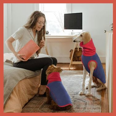 Пуловер для собак IECOii: теплий флісовий светр-жилет для собак, накидка-пуловер, теплий нашийник, сорочка для собак, пуловер для собак, флісовий пуловер для собак, сірий колір, розміри L (обхват грудей 48 см) та XL (обхват грудей 55 см), темно-синій колі