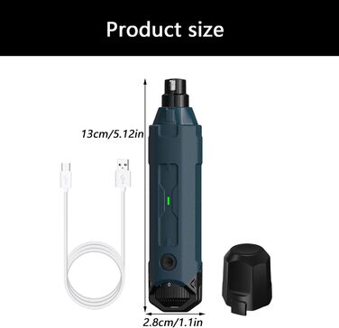 Шліфувальник для когтів домашніх тварин з підсвічуванням Marineblau (2/6 швидкостей)