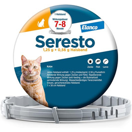 Halsband Seresto від блохи та кліщів для котів: захист до 7 місяців, довжина 36 см, 2 шт. в упаковці