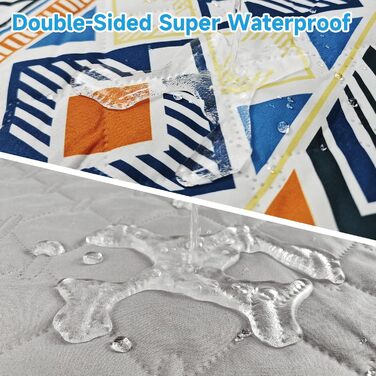 Водонепроникний двосторонній килимок для собак YOSEPATI, 208 x 173 см, блакитний медальйон. Захист дивану та меблів від бруду та шерсті. Підходить для цуценят, котів та дітей. Легко миється та перевертається.