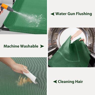 Кругле ліжко для собак великих порід з металевим каркасом, U-подібною подушкою, антиковзними ніжками та дихаючою сіткою, 91x66x20 см (зелене)