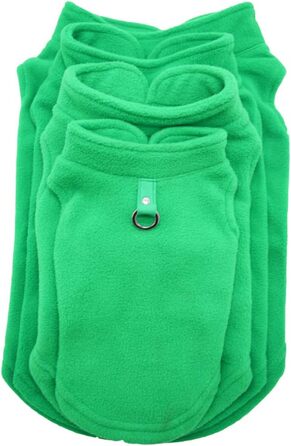 Тепла флісова куртка для собак: зимовий пуловер з кільцем для повідка, підходить для маленьких, середніх та великих собак. Колір: темно-зелений