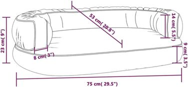 Крісло-ліжко для собак VidaXL, 75x53 см, штучна шкіра, сірий колір, ергономічне, комфортне