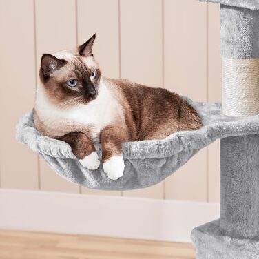 Yaheetech XXL Котячий дряпак 194 см, стійкий з плюшем і сизалевим канатом, для котів, до стелі, світло-сірий