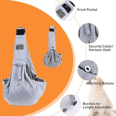 Сумка-кенгуру для собак NiCoLa: переноска для цуценят, чихуахуа, пуделів, бішон фрізе та інших домашніх тварин. Ідеально для прогулянок, подорожей та відвідування місць. Колір: сірий/чорний