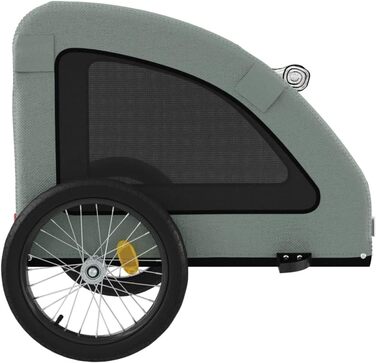 Фасба Причіп для собак, велосипедний причіп для тварин, причіп для собак з відбивачами та прапором, причіп для котів та домашніх тварин, сірий, Оксфордська тканина та метал, 137 x 68 x 72 см (Д x Ш x В)