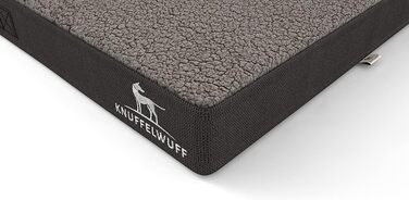 Ортопедичний лежак для собак Knuffelwuff Ellenie з плюшу та велюру, 79x60 см, сірий, нековзкий, легкий у догляді, для великих, середніх і малих собак