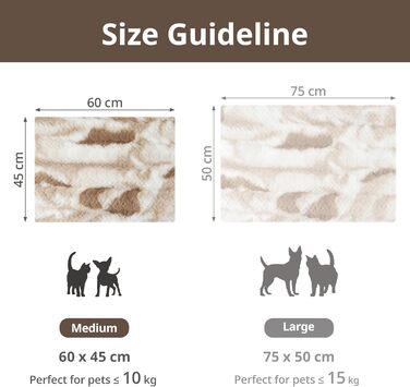 Тепла ковдра для котів та собак, самонагріваюча килимок-підстилка, 75x50 см, коричнева
