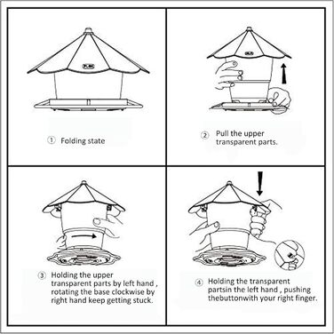 Годівниця для птахів Sanoto, підвісна, складна, вологостійка, для балкона та саду, золота