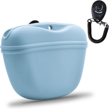 Сумка для корму для собак AUDWUD з силікону, портативний контейнер для тренувань з кліпсою та магнітною застібкою (1 шт, Шiefer)